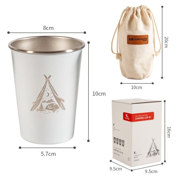 4 PCS / Set Outdoor Picnic Stainless Steel Cup With Storage Bag (Black) - Cookwares & Tablewares by PMC TechLife | Online Shopping South Africa | PMC TechLife