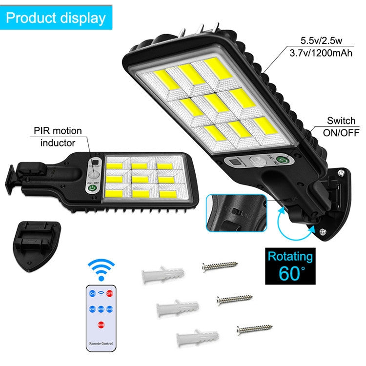 616 Solar Street Light LED Human Body Induction Garden Light, Spec: 108 COB No Remote Control - LED Street Light by PMC TechLife | Online Shopping South Africa | PMC TechLife