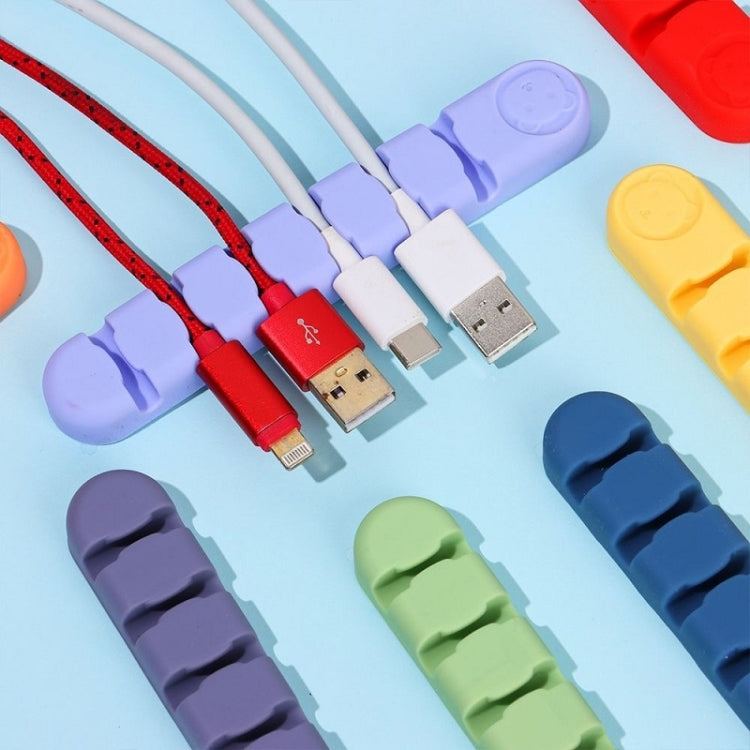 6 Holes Bear Silicone Desktop Data Cable Organizing And Fixing Device(Lilac Purple) - Cable Organizer by PMC TechLife | Online Shopping South Africa | PMC TechLife | Buy Now Pay Later Mobicred