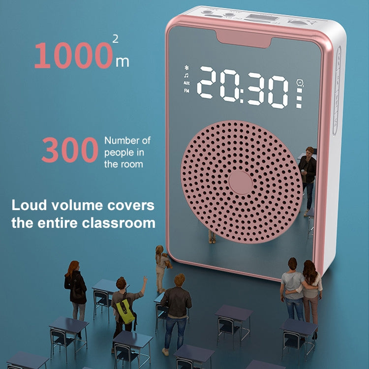 ZXL-H3 Portable Teaching Microphone Amplifier with Time Display, Spec: Wired Version (White) - Loudspeaker by PMC TechLife | Online Shopping South Africa | PMC TechLife