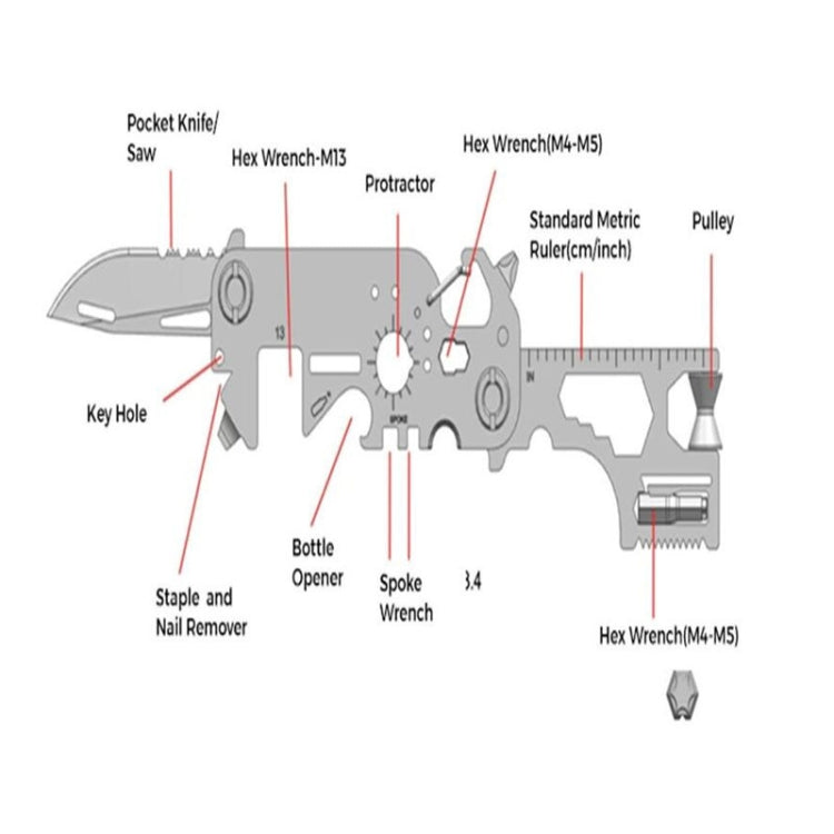 30 In 1 Outdoor Survival Folding EDC Tool(Pocketool) - Emergency Tools by PMC TechLife | Online Shopping South Africa | PMC TechLife