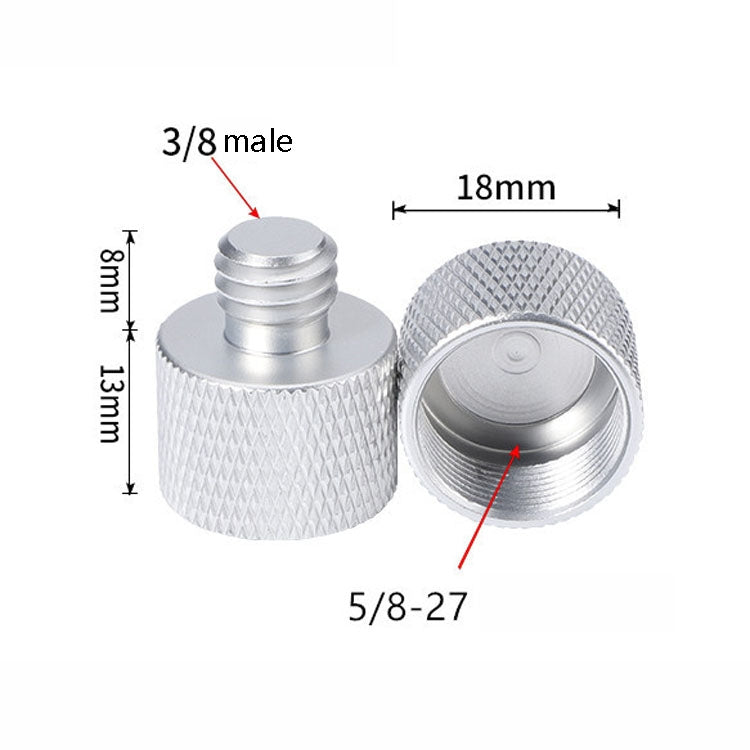 4 PCS 5/8 Female to 3/8 Male Adapter Screw(Silver) -  by PMC Jewellery | Online Shopping South Africa | PMC Jewellery