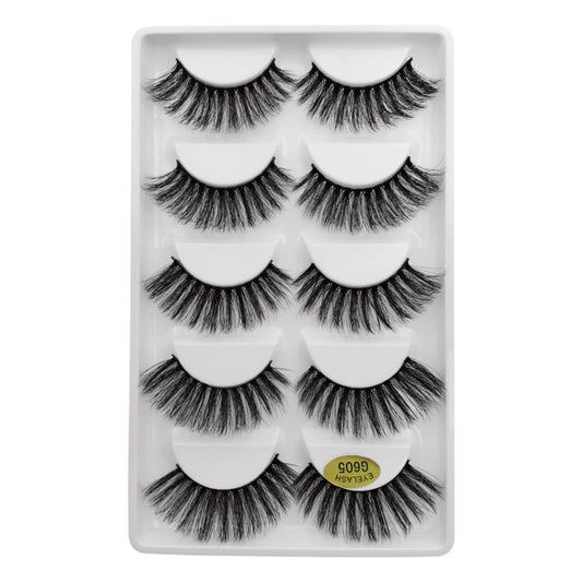 ShiDiShangPin 5 Pairs Mink Fake Eyelashes With Tweezers(G605) - Eyes by PMC Jewellery | Online Shopping South Africa | PMC Jewellery