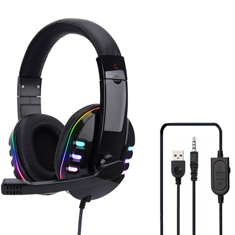 Soyto 733RGB Luminous Computer Headset For Xbox / PS4 / PS5(Black) - Multimedia Headset by Soyto | Online Shopping South Africa | PMC Jewellery
