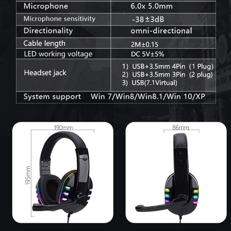 Soyto 733RGB Luminous Computer Headset For Xbox / PS4 / PS5(Black) - Multimedia Headset by Soyto | Online Shopping South Africa | PMC Jewellery