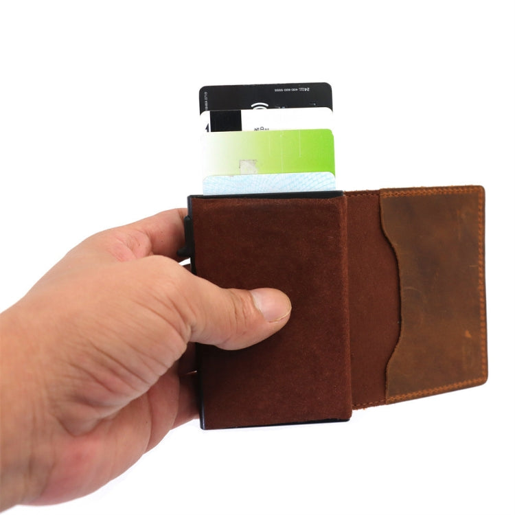 Anti-Theft Positioning Wallet Men Card Holder Mini Wallets For Airtag(Cowhide Brown) - Wallet Series by PMC Jewellery | Online Shopping South Africa | PMC Jewellery