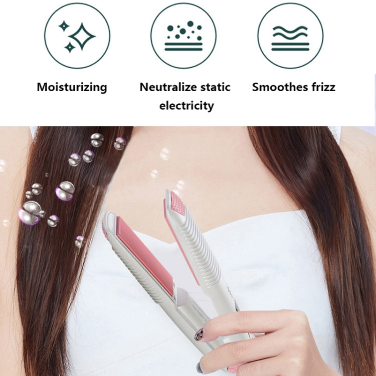 2 In 1 Electric Splint Hair Curling Wireless Hair Straightener(Pearl White) - Hair Curler by PMC Jewellery | Online Shopping South Africa | PMC Jewellery