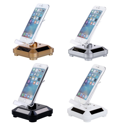 Solar Turntable Mobile Phone Stand Display Stand With Coloful Light(Silver) - Desktop Holder by PMC Jewellery | Online Shopping South Africa | PMC Jewellery