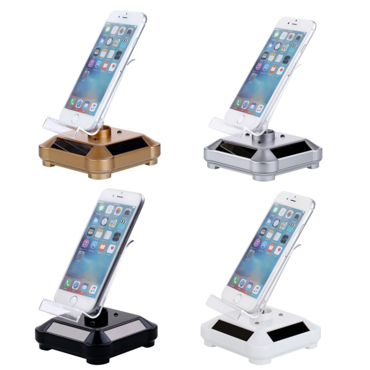 Solar Turntable Mobile Phone Stand Display Stand With Coloful Light(Black) - Desktop Holder by PMC Jewellery | Online Shopping South Africa | PMC Jewellery