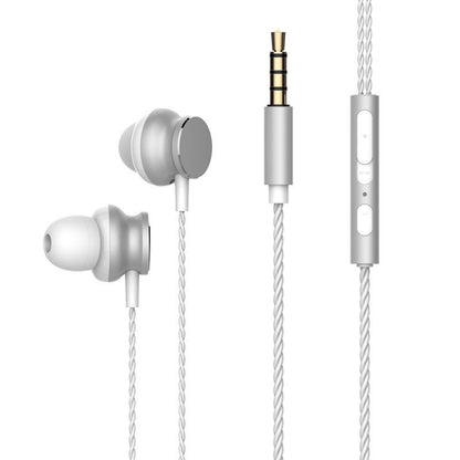 2 PCS TS118 3.5mm Metal In-Ear Wired Game Earphone(Silver Gray) - In Ear Wired Earphone by PMC Jewellery | Online Shopping South Africa | PMC Jewellery