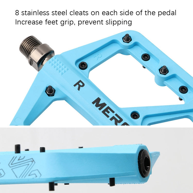 MEROCA Mountain Bike Nylon Pedal(Purple) - Pedals by MEROCA | Online Shopping South Africa | PMC TechLife | Buy Now Pay Later Mobicred