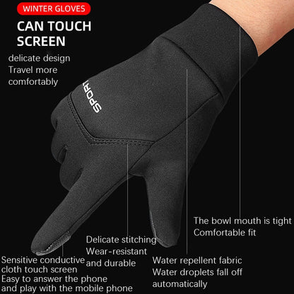 Outdoor Sports Velvet Anti-Slip Glove, Size: M(Black) - Full Finger Gloves by PMC Jewellery | Online Shopping South Africa | PMC Jewellery