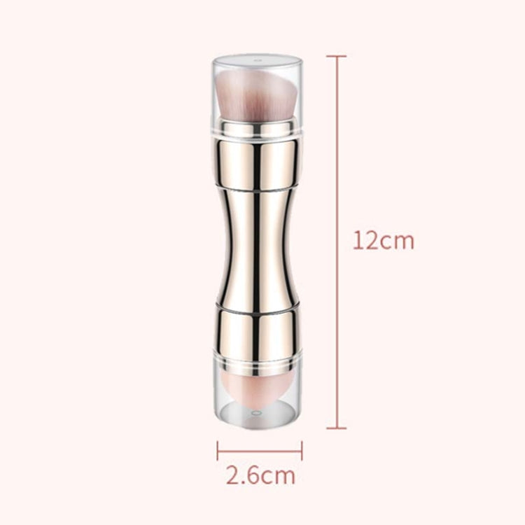 4 In 1 Retractable Metal Makeup Brush(Rose Gold) - Makeup Brushes by PMC Jewellery | Online Shopping South Africa | PMC Jewellery