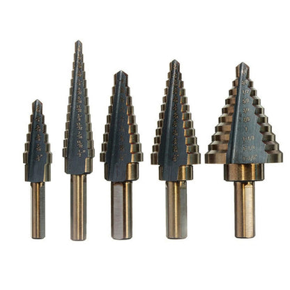 Pagoda Drill Bit High Speed Steel Opener Triangle Handle Stairs Drill Bit(5 In 1 Boxed) - Drill & Drill Bits by PMC Jewellery | Online Shopping South Africa | PMC Jewellery