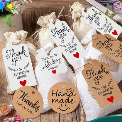 5 Bags 100PCS/Bag Kraft Paper Gift Tags Hang Tags(L-15) - Sticker & Tags by PMC Jewellery | Online Shopping South Africa | PMC Jewellery