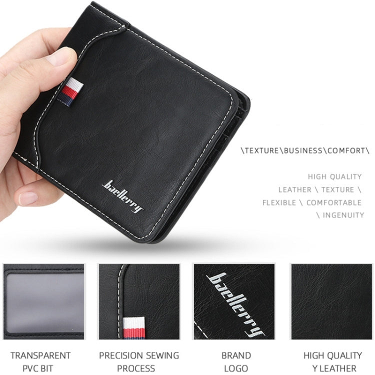 Baellerry Short Wallet Tri-fold Horizontal Coin Purse For Men(Light Coffee) - Wallets by Baellerry | Online Shopping South Africa | PMC Jewellery