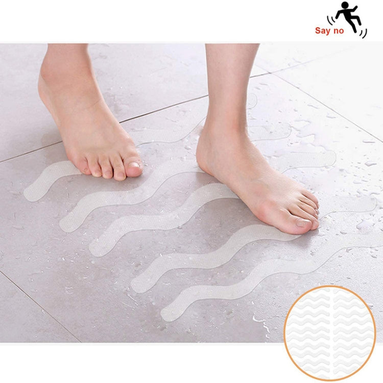 24pcs /Bag Wavy Shaped Safety Bathtub Non-Slip Sticker, Specification:  1.3 x 18cm(Transparent) - Adhesives & Sealers by PMC Jewellery | Online Shopping South Africa | PMC Jewellery