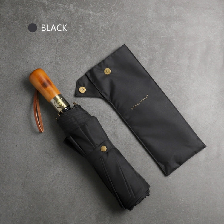 PARACHASE Ten-bone Double-layer Large Windproof Business Automatic Folding Umbrella(Black) - free shipping - PMC TechLife - Order now!