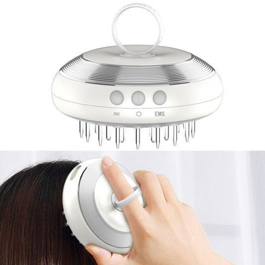 Scalp Medicine Apparatus Hair Growth Fluid Introducer Head Massager(White Silver) - Hair Care by PMC Jewellery | Online Shopping South Africa | PMC Jewellery