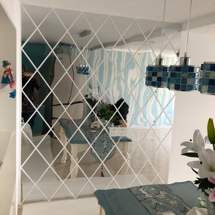 Rhombus Stitching Background Acrylic Mirror Decorative Stickers, Specification: Golden Large - Decorative Mirrors by PMC Jewellery | Online Shopping South Africa | PMC Jewellery