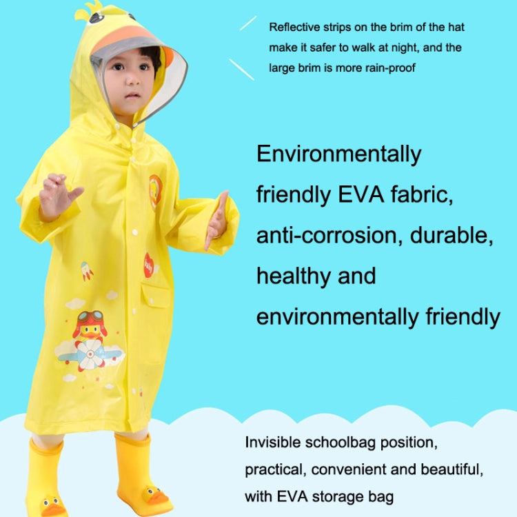 Large Hat Brim Cartoon Print Children Raincoat with Schoolbag Seat, Size: M(Pink) - Raincoats by PMC Jewellery | Online Shopping South Africa | PMC Jewellery