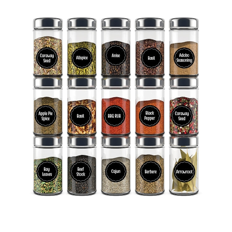 144 PCS Printed Spice Jar Labels Pantry Stickers Blackboard Stickers(Diameter 3.8cm) - Printer Paper & Stickers by PMC Jewellery | Online Shopping South Africa | PMC Jewellery