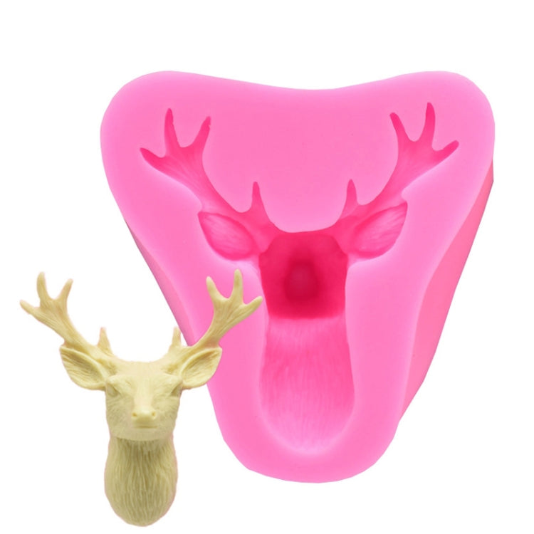 Deer Head Silicone Fondant Cake Mold(Pink) - Food Molds by PMC TechLife | Online Shopping South Africa | PMC TechLife