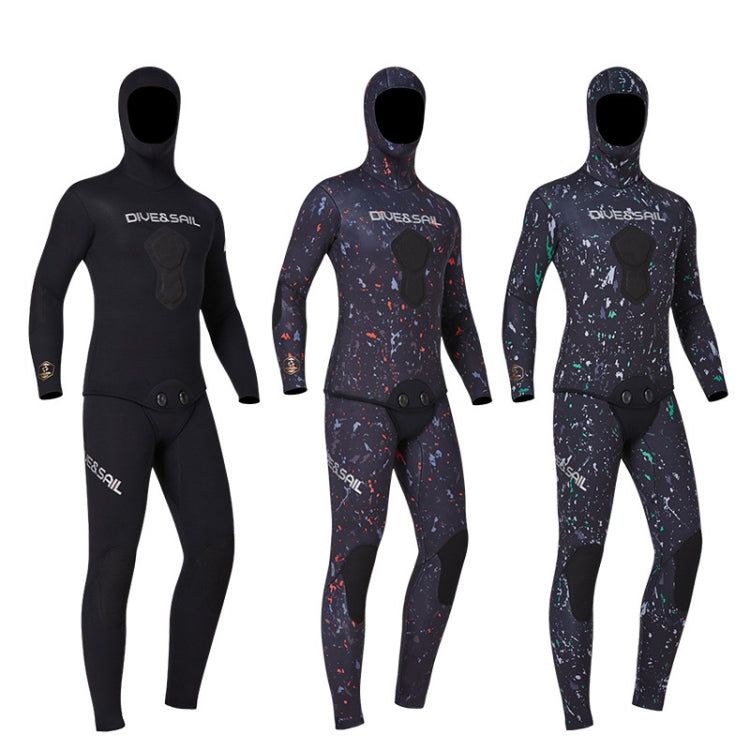DIVE&SAIL 5mm Split Thick And Keep Warm Long Sleeves Hooded Diving Suit, Size: XXXL(Orange) - Athletic Wear by DIVE&SAIL | Online Shopping South Africa | PMC Jewellery