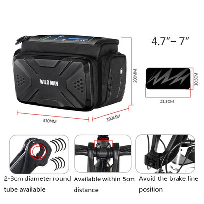 WILD MAN GS6 4L Outdoor Cycling Waterproof Bicycle Bag(Black) - Bicycle Bags by WILD MAN | Online Shopping South Africa | PMC Jewellery | Buy Now Pay Later Mobicred