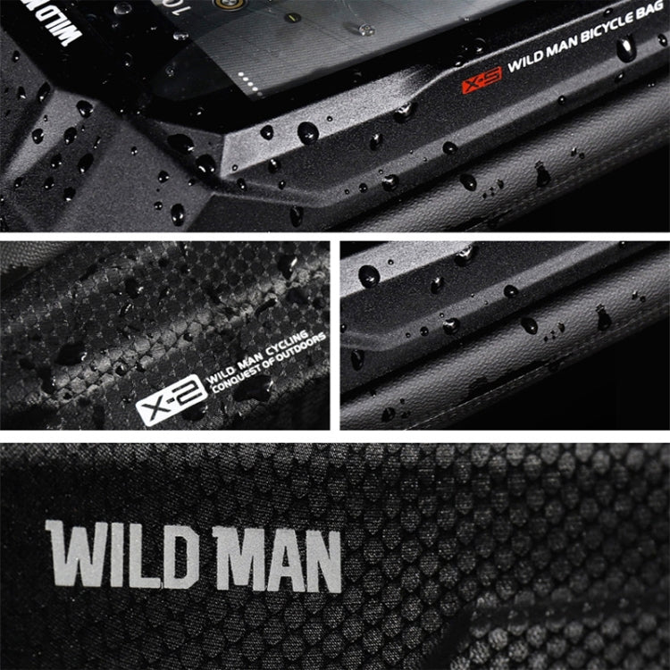 WILD MAN X2 1L Hard Shell EVA Bicycle Front Beam Bag(Black) - Bicycle Bags by WILD MAN | Online Shopping South Africa | PMC TechLife | Buy Now Pay Later Mobicred