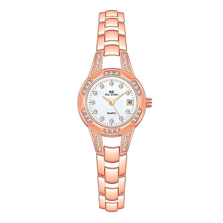 BS Bee Sister FA1679  Ladies Diamond Chain Watch Cute Small Round Watch With Calendar(Rose Gold) - Alloy Watches by BS Bee Sister | Online Shopping South Africa | PMC Jewellery | Buy Now Pay Later Mobicred