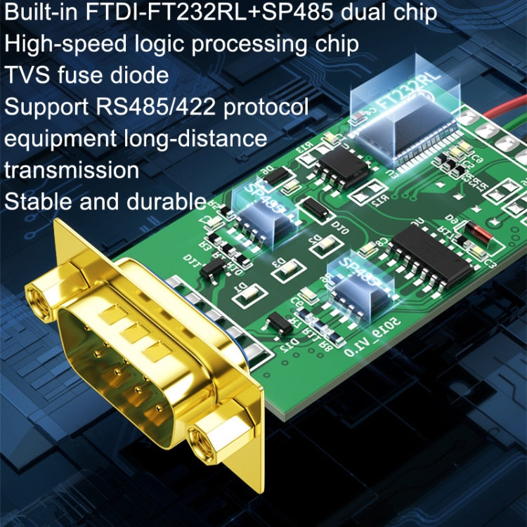 DTECH DT-5119 0.5m USB To RS485/422 Industrial Converter Serial Line Communication Adapter - RS485 / RS232 Series by DTECH | Online Shopping South Africa | PMC Jewellery