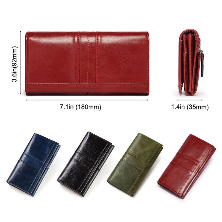 BP806 RFID Anti-Theft Brush Lady Wallet Multi-Card Clutch Bag(Green) - Antimagnetic RFID Package by PMC TechLife | Online Shopping South Africa | PMC TechLife | Buy Now Pay Later Mobicred