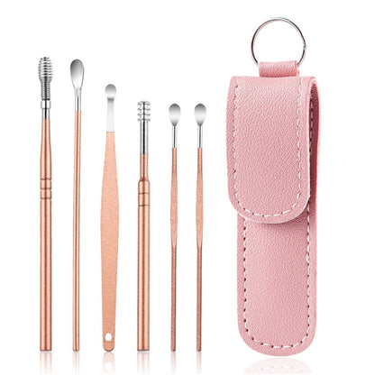 Stainless Steel Nail Clipper Set Beauty Eyebrow Trimmer, Color: 6 PCS/Set (Pink) - Nail Clipper by PMC Jewellery | Online Shopping South Africa | PMC Jewellery