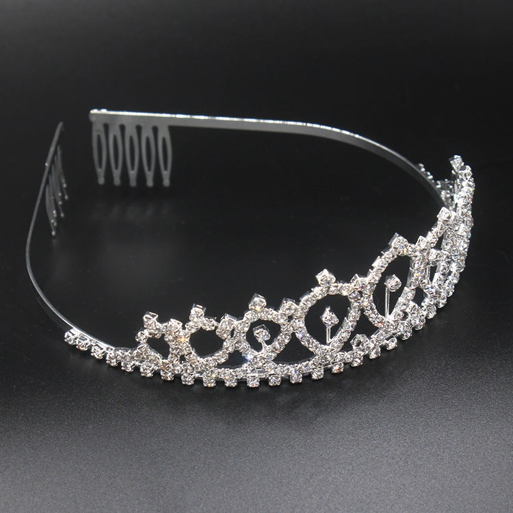 WM-02 Crystal Diamond Birthday Party Wedding Updo Crown, Color: Silver Queen - Head Bands by PMC Jewellery | Online Shopping South Africa | PMC Jewellery