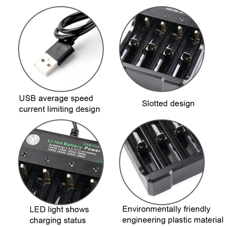 BMAX 18650 4.2V Lithium Battery USB Independent 4 Slot Charger(Colorful Box) - Charger & Converter by BMAX | Online Shopping South Africa | PMC Jewellery