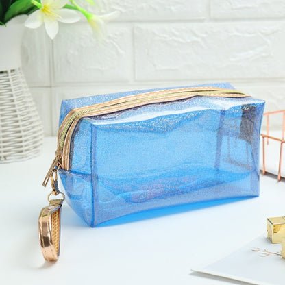 PVC Laser Transparent Portable Cosmetic Bag Travel Toiletry Bag(Lake Blue) - Storage Boxes by PMC Jewellery | Online Shopping South Africa | PMC Jewellery