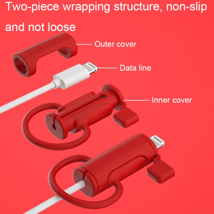 3 PCS Soft Washable Data Cable Silicone Case For Apple, Spec: 8 Pin (Red) - Cable Organizer by PMC TechLife | Online Shopping South Africa | PMC TechLife | Buy Now Pay Later Mobicred