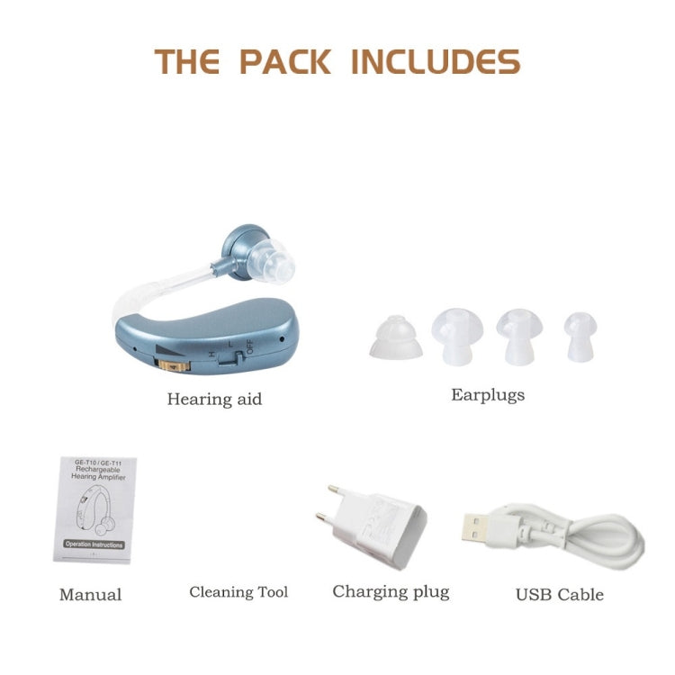 Hearing Aid Audiphones Sound Amplifier EU Plug(Golden) - Hearing Aids by PMC Jewellery | Online Shopping South Africa | PMC Jewellery