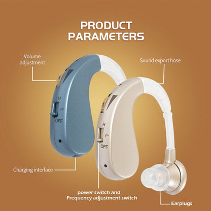 Hearing Aid Audiphones Sound Amplifier US Plug(Golden) - Hearing Aids by PMC Jewellery | Online Shopping South Africa | PMC Jewellery