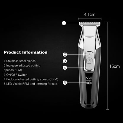 WMARK C24-HC011 USB Engraving Scissor LED Display Rechargeable Hair Clipper, EU Plug - Hair Trimmer by PMC Jewellery | Online Shopping South Africa | PMC Jewellery