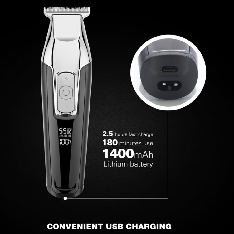 WMARK C24-HC011 USB Engraving Scissor LED Display Rechargeable Hair Clipper, EU Plug - Hair Trimmer by PMC Jewellery | Online Shopping South Africa | PMC Jewellery