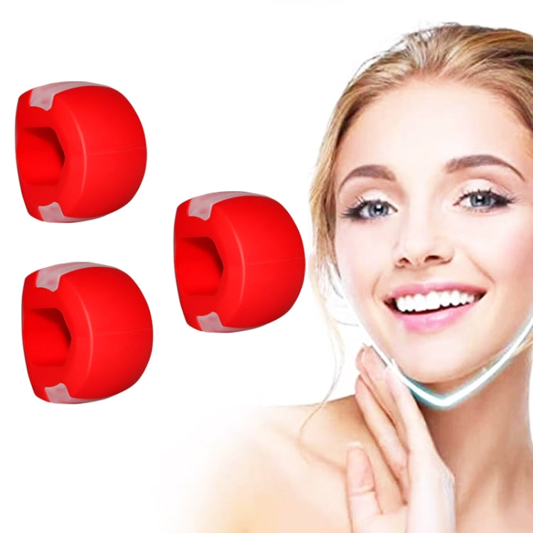 3PCS 2nd Generation Masseter Ball Mandibular Trainer Facial Muscle Trainer Silicone Face-Lifting Device(Red) - Corrector by PMC Jewellery | Online Shopping South Africa | PMC Jewellery