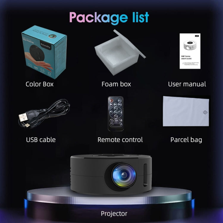 YT200 320 X 180P LED HD Mini Projector USB Powered Support Wired Connection Phone Screen(White) - Mini Projector by PMC TechLife | Online Shopping South Africa | PMC TechLife