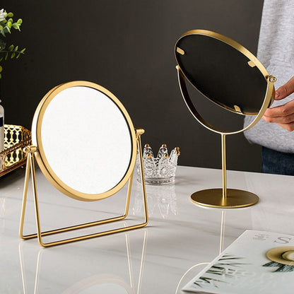 Desktop Makeup Mirror Simple Portable Mirror Rotating Dressing Mirror,Style: Gold High Model - Mirror by PMC Jewellery | Online Shopping South Africa | PMC Jewellery