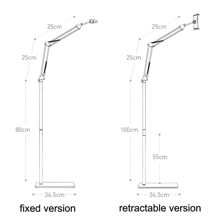 SSKY L10 Home Cantilever Ground Phone Holder Tablet Support Holder, Style: Fixed+Phone Clip (Black) - Lazy Bracket by SSKY | Online Shopping South Africa | PMC TechLife | Buy Now Pay Later Mobicred