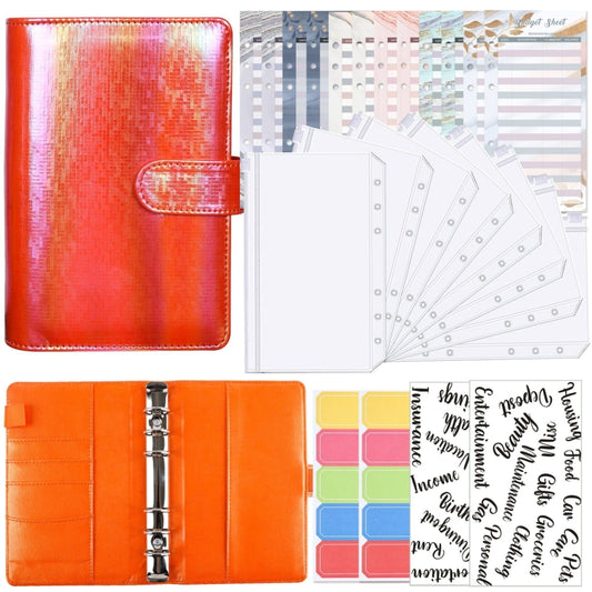 A6 Illusion Magic Square Loose-leaf PU Notebook Cash Budget Book(Orange) - Notebooks by PMC Jewellery | Online Shopping South Africa | PMC Jewellery