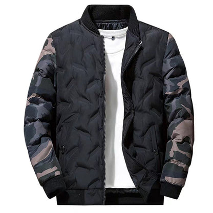 Men Jacket Winter Down Cotton Jacket Camouflage Baseball Jacket, Size: M(Grey) - Cardigan by PMC Jewellery | Online Shopping South Africa | PMC Jewellery