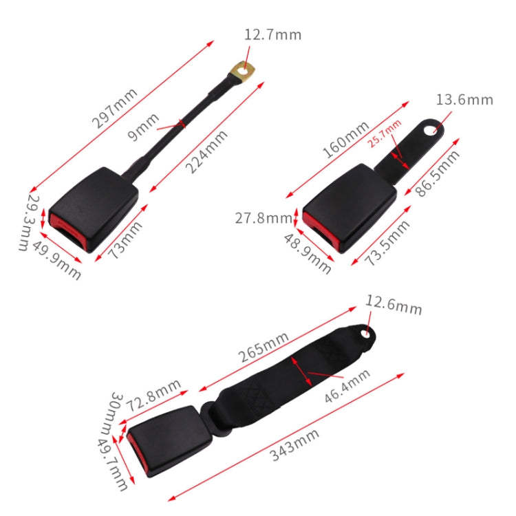 Universal 3-point Car Retrofit Seat Belt With Emergency Locking(Braided Straps) - Seat Belts & Padding by PMC TechLife | Online Shopping South Africa | PMC TechLife