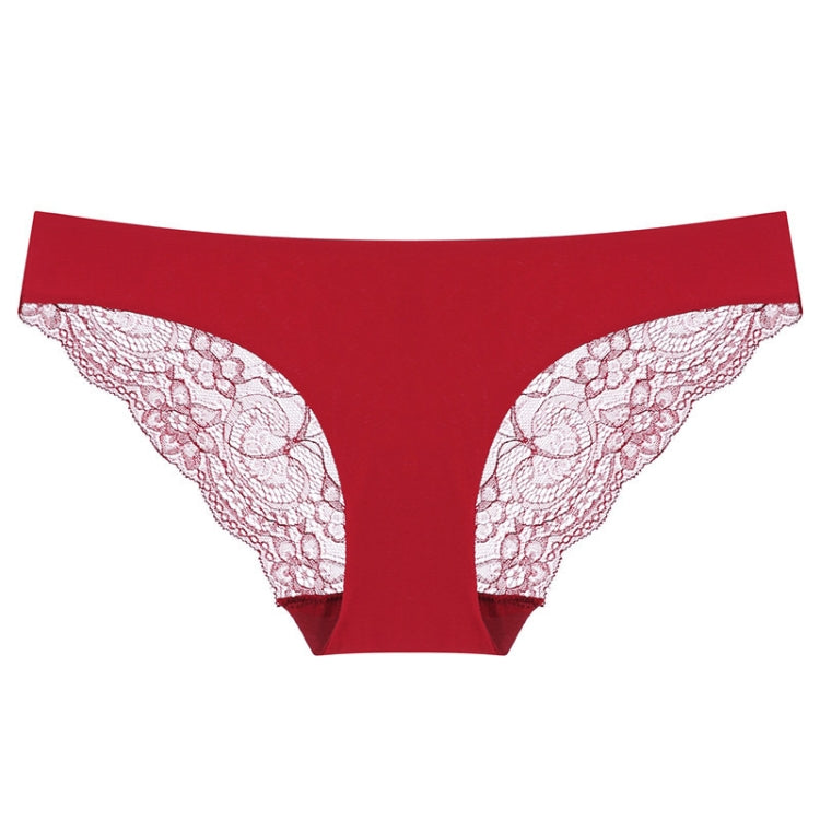 606 3pcs Sexy Lace One-piece Perspective Low-waist Ladies Underwear, Size: L(Wine Red) - Ladies Underwear by PMC Jewellery | Online Shopping South Africa | PMC Jewellery